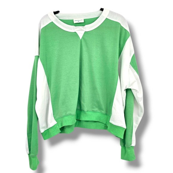 Natural‎ Fiber Quality Color Block Pullover Sweatshirt Oversized XL - Picture 1 of 10